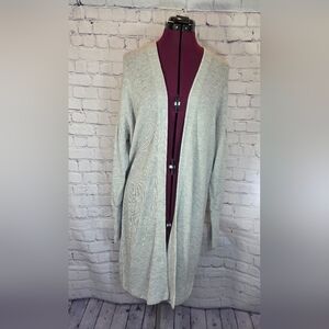 Express Light Gray Open Front Cardigan